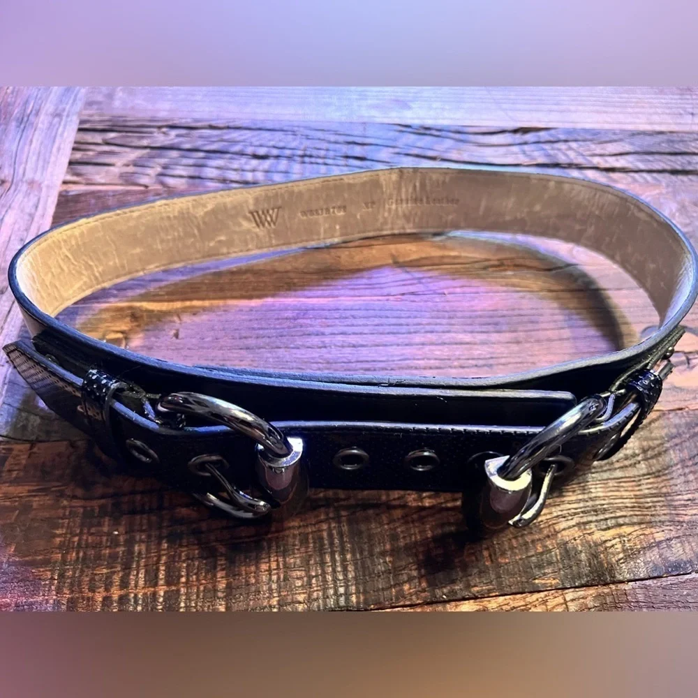 W by Worth wide double buckle belt